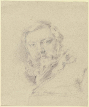 Gustave Courbet (Zeichnung von Angilbert Göbel, um 1869/70)