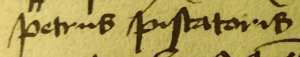 Namenszug von Peter Fischer (Petrus Piscatoris)